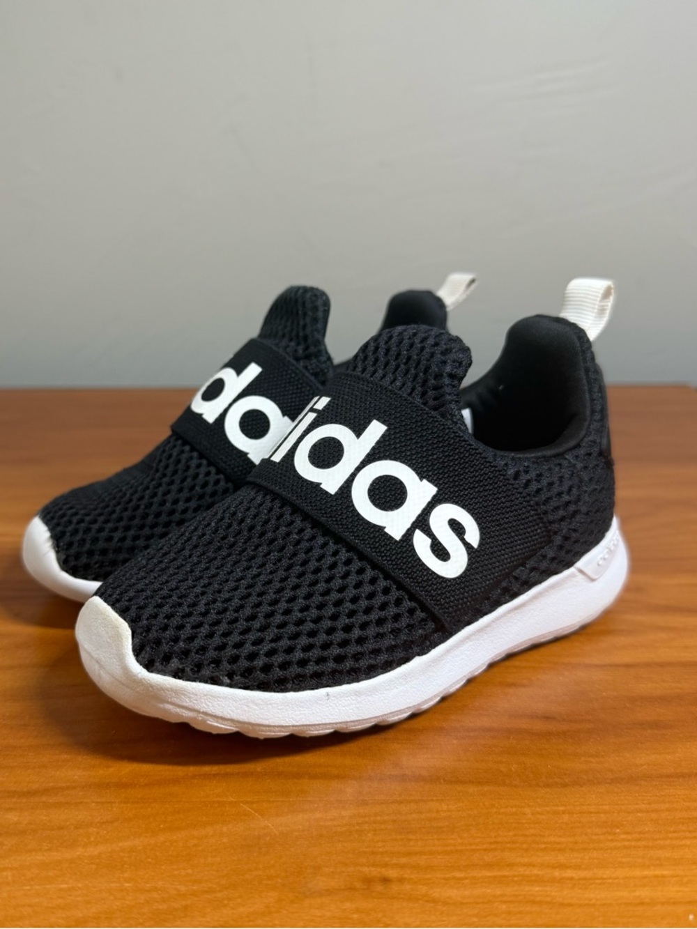 Adidas Lite Racer Adapt 4.0 Toddler Kids Sneaker Black White Slip On 7K